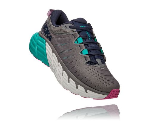 Hoka One One Dame Gaviota 3 Road Løpesko Sharkskin/Outer Space Norge-64QIW